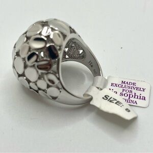 Lia Sophia Silver Tone Dome Ring Size 8 NWT Bold Statement
